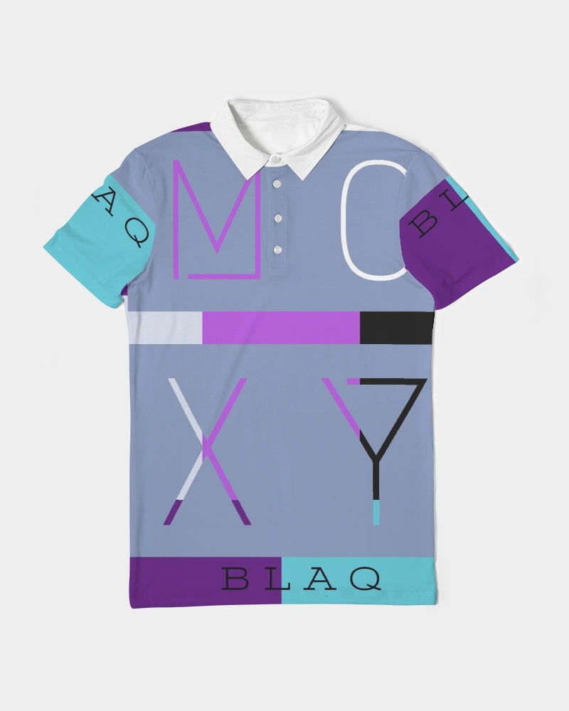 MOXYBLAQ purple rain Men's Slim Fit Short Sleeve Polo